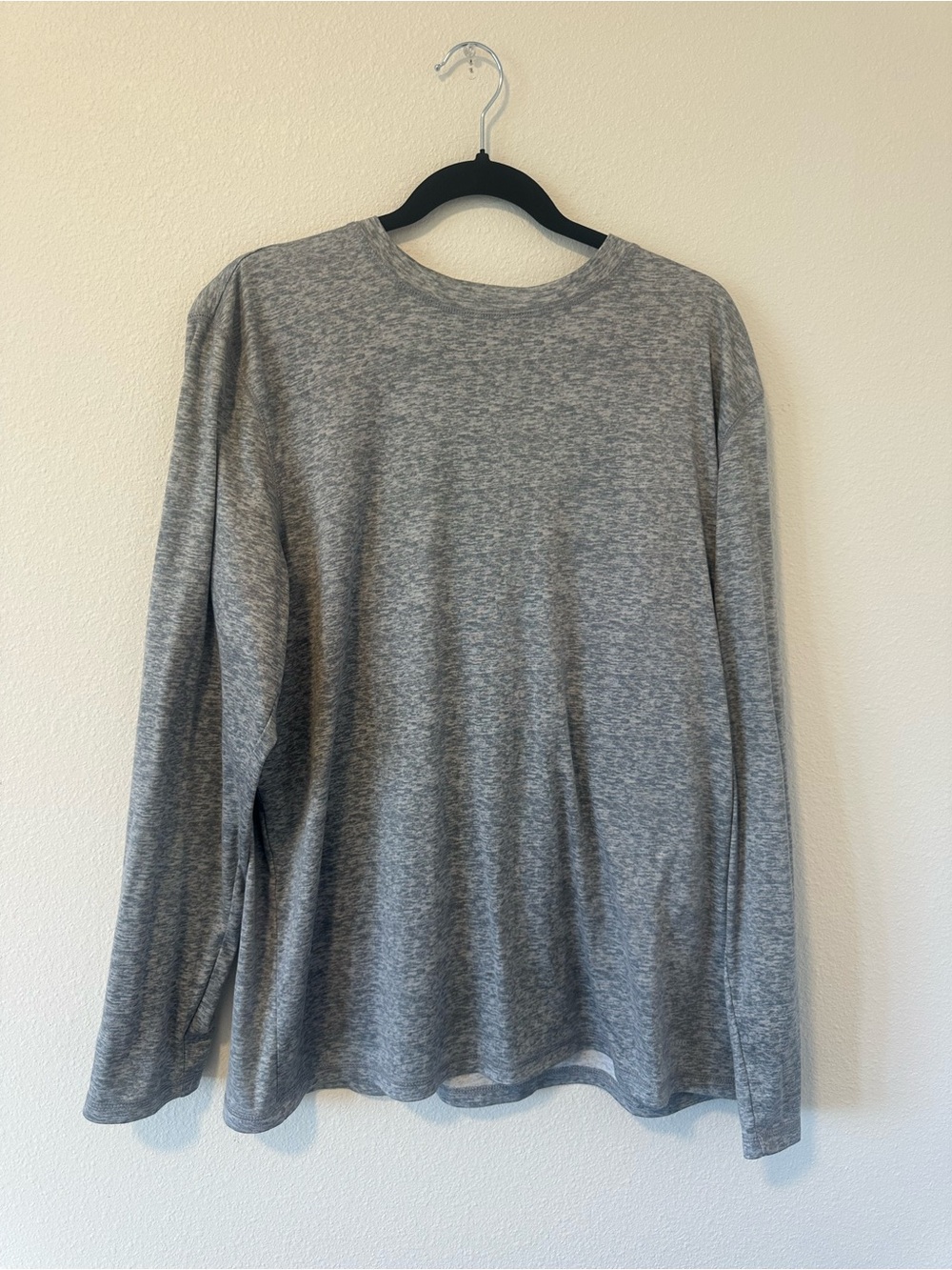 Cuddl Duds Marble Gray Long-Sleeve Crewneck Long Sleeve Soft Pajama Shirt